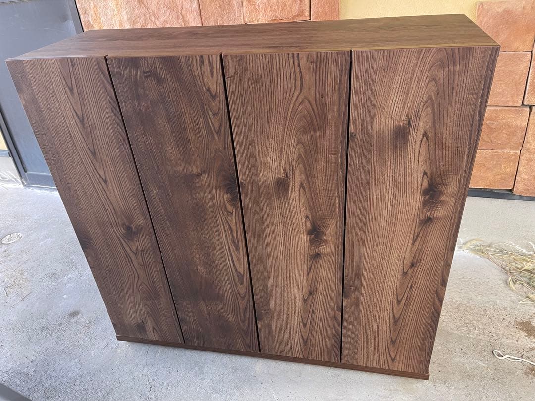 LOWYA シューズボックス 下駄箱 木目 ブラウン 収納棚