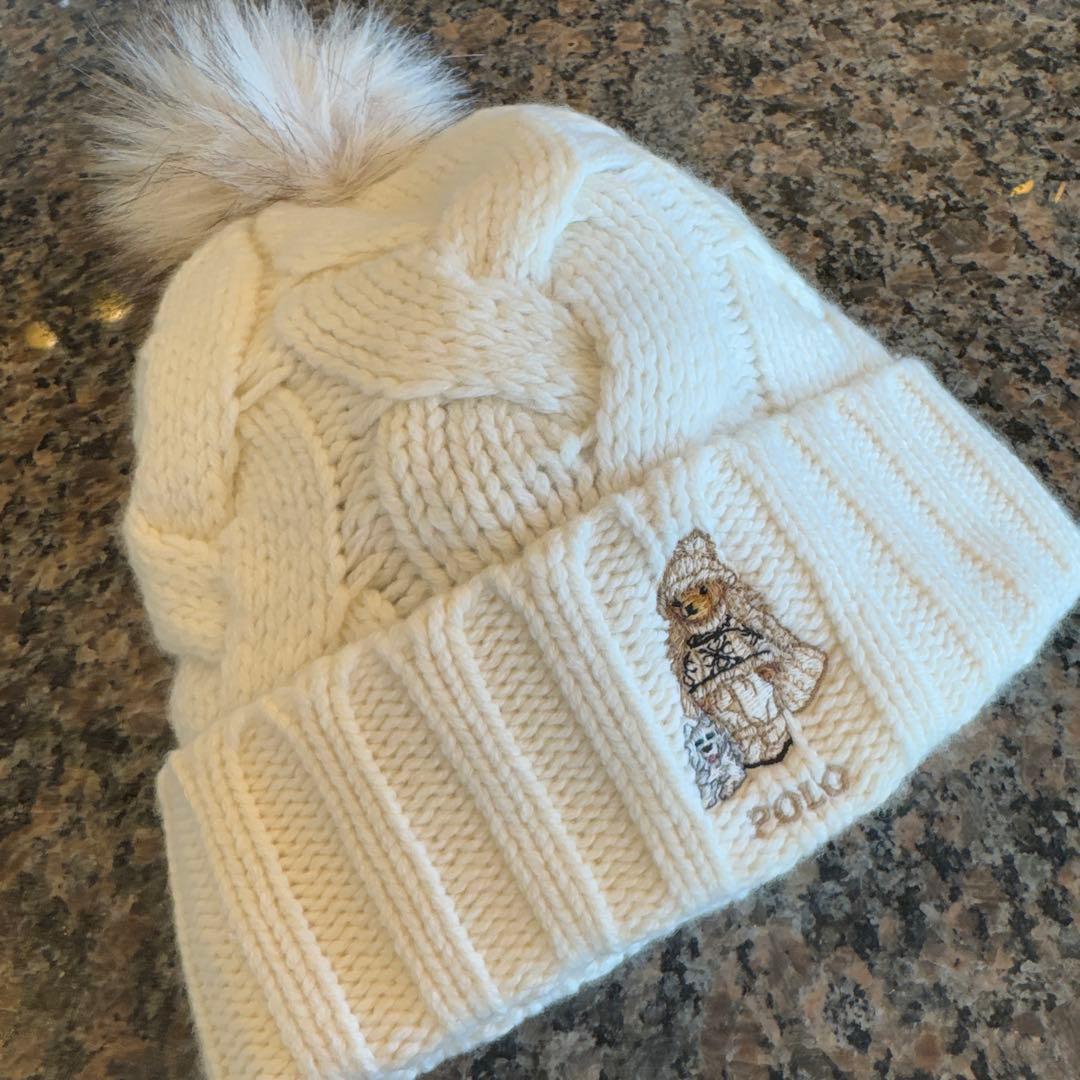 超希少❣️ポロベア シベリアンハスキー ニット帽 ホワイト ラルフローレン