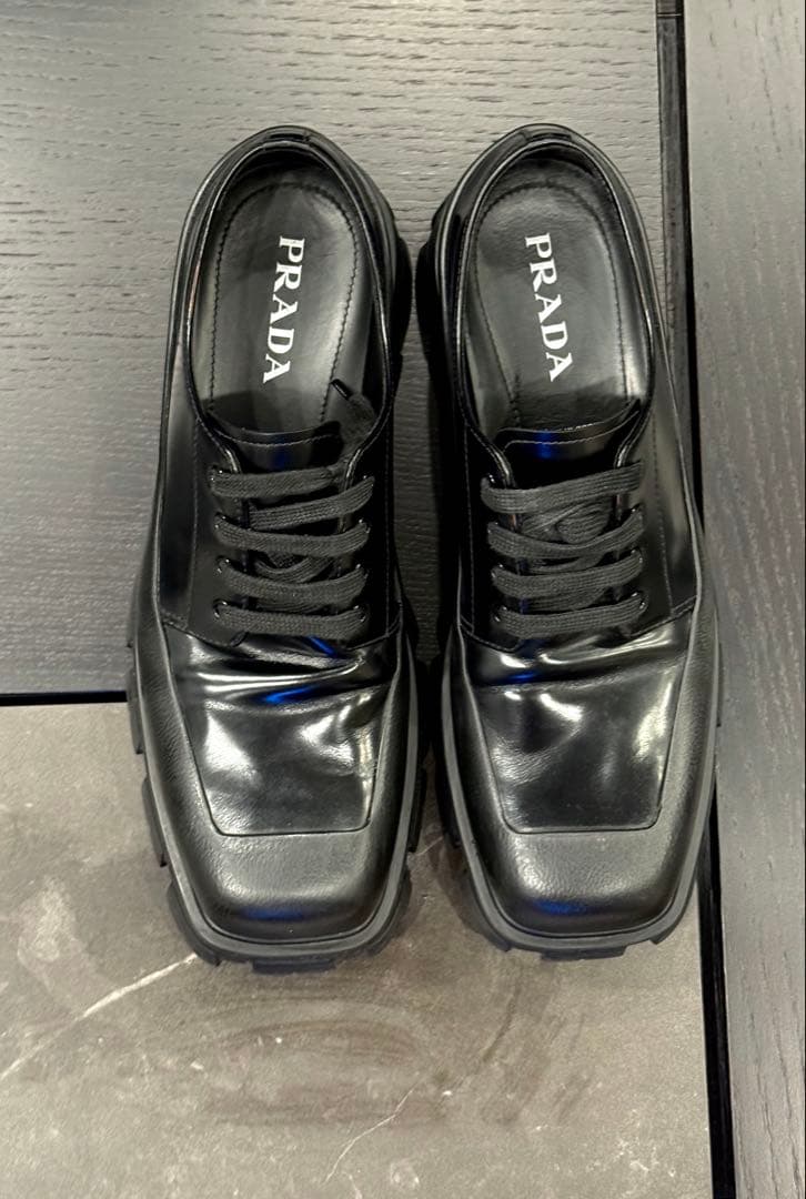 PRADA モノリス ダービーシューズ　UK10.5 29cm相当
