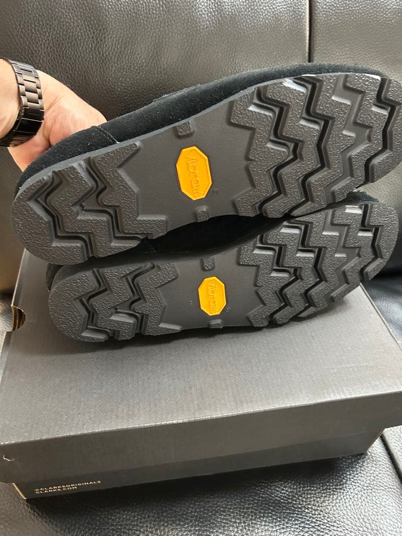 靴 Clarks WallaLoafer GORE-TEX Black Suede