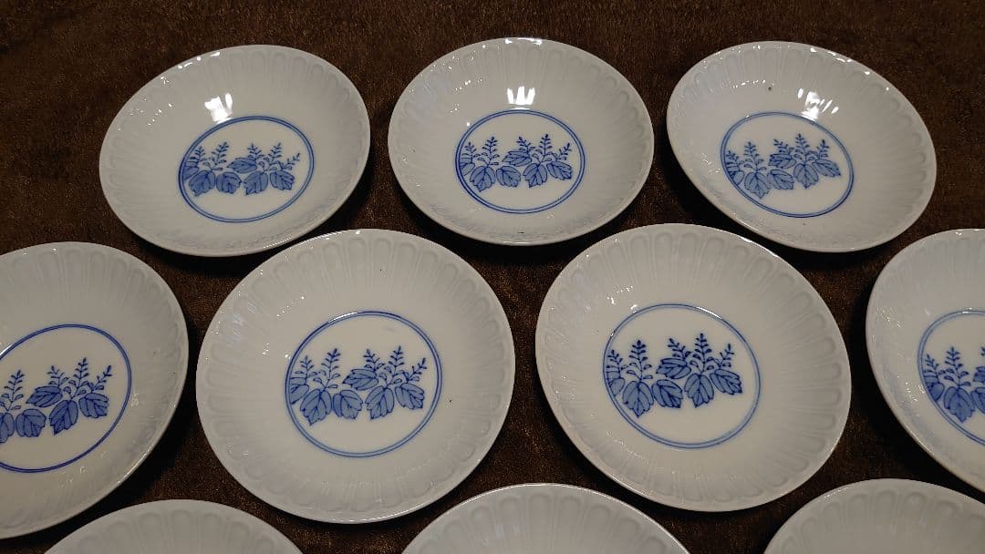 古伊万里　伊万里　染付　豆皿　菓子皿　桐紋　１０客