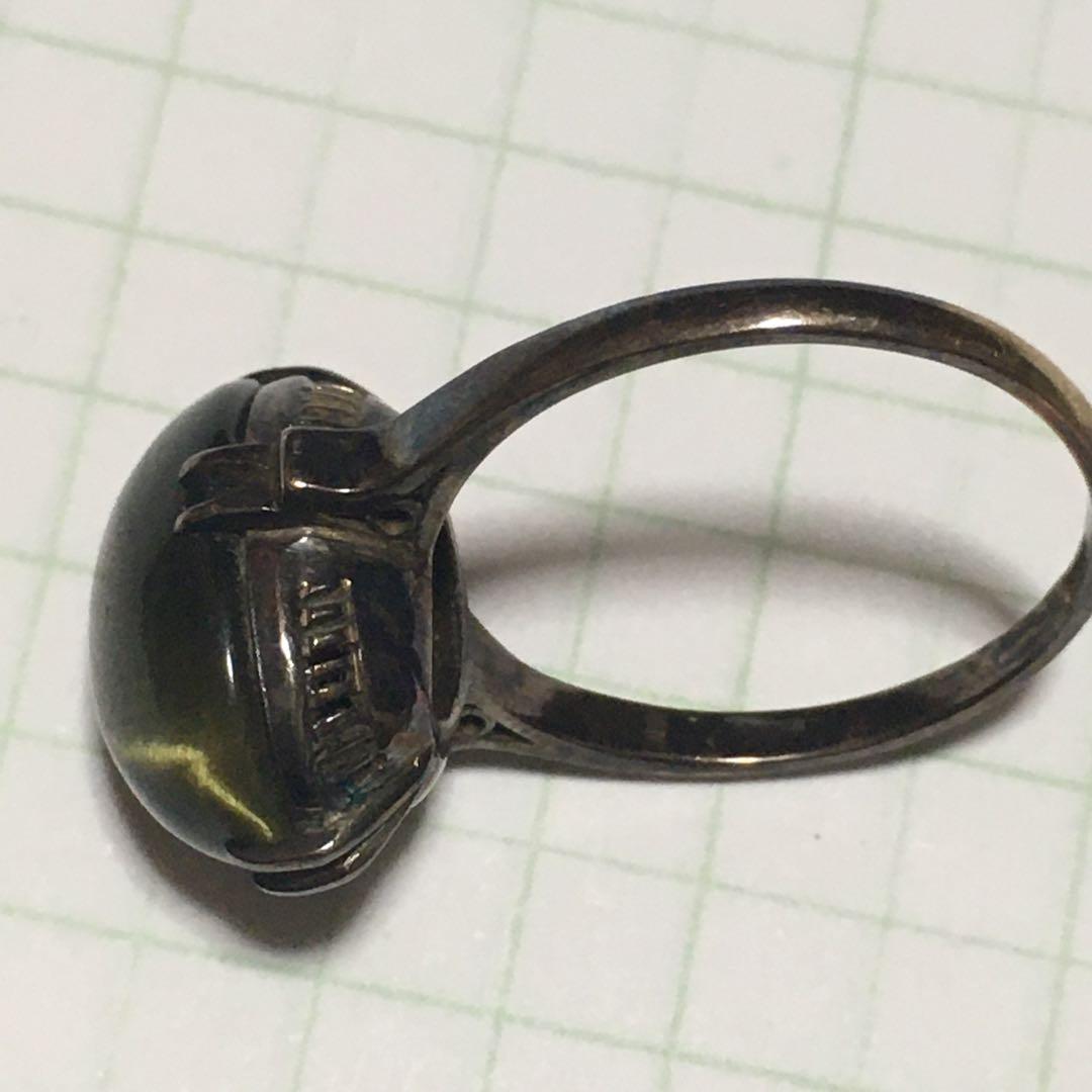 天然石リング　タイガーアイリング　K18 刻印あり