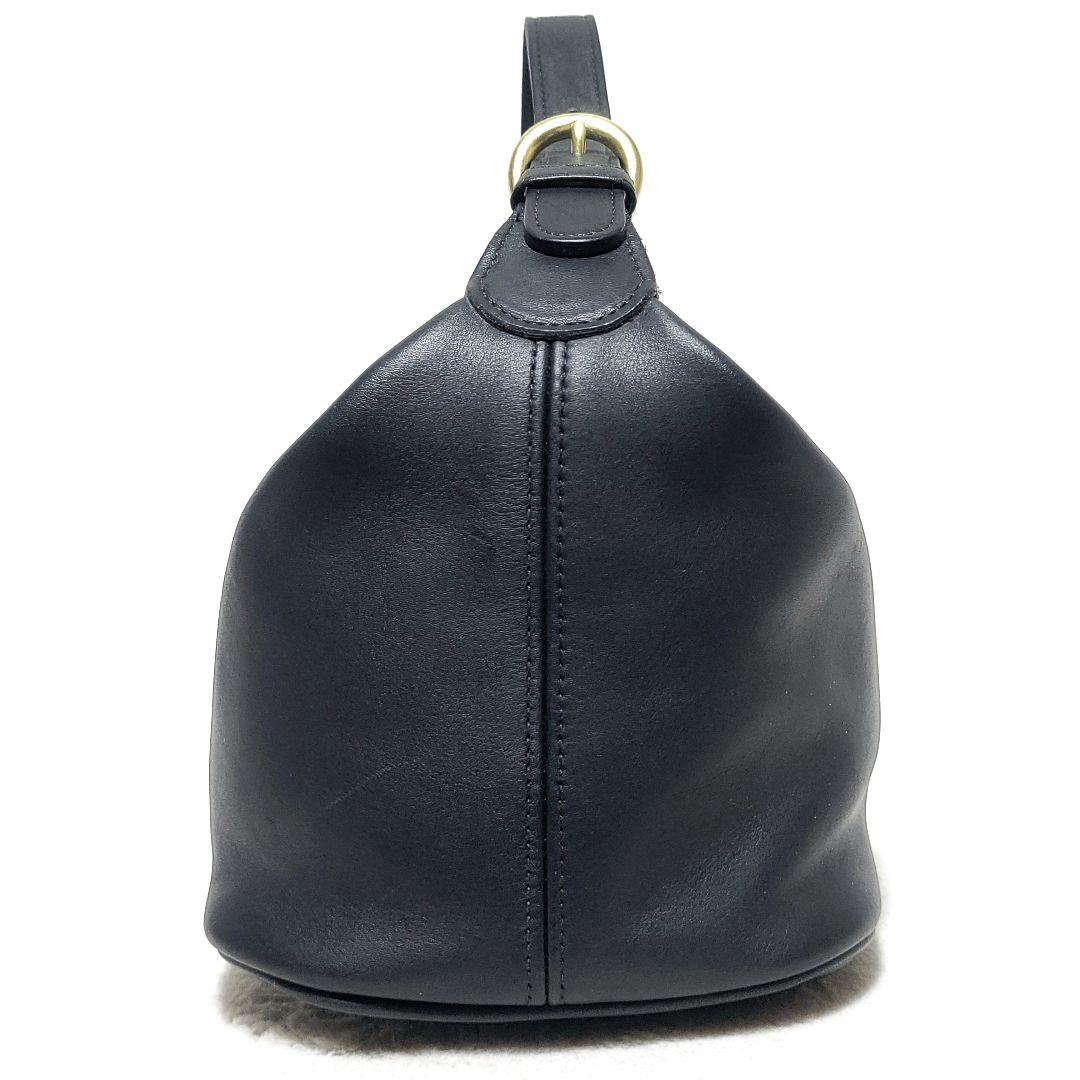 【美品】OLD COACH　ハンドバッグ レザー ポーチ チャーム 黒 4145