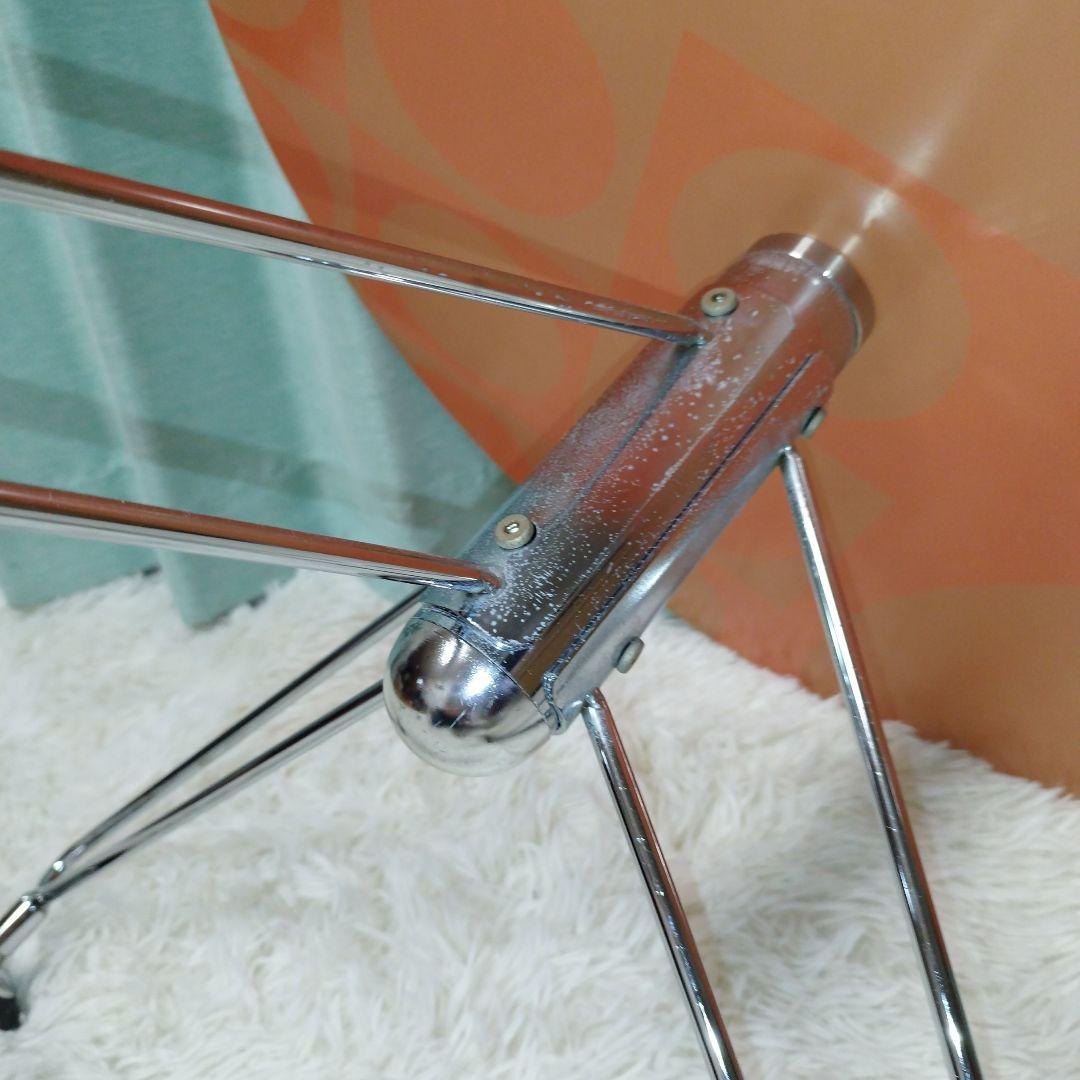 レトロ　オシャレ　ローテーブル　ガラス　オレンジ