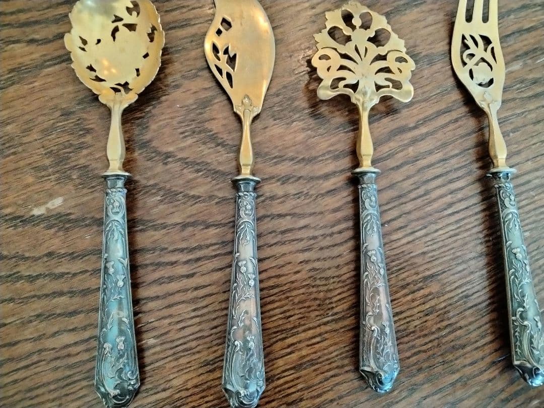 変更、今だけ、フランス製、アザミ、純正アールヌーボウ、950シルバー、精巧な彫刻