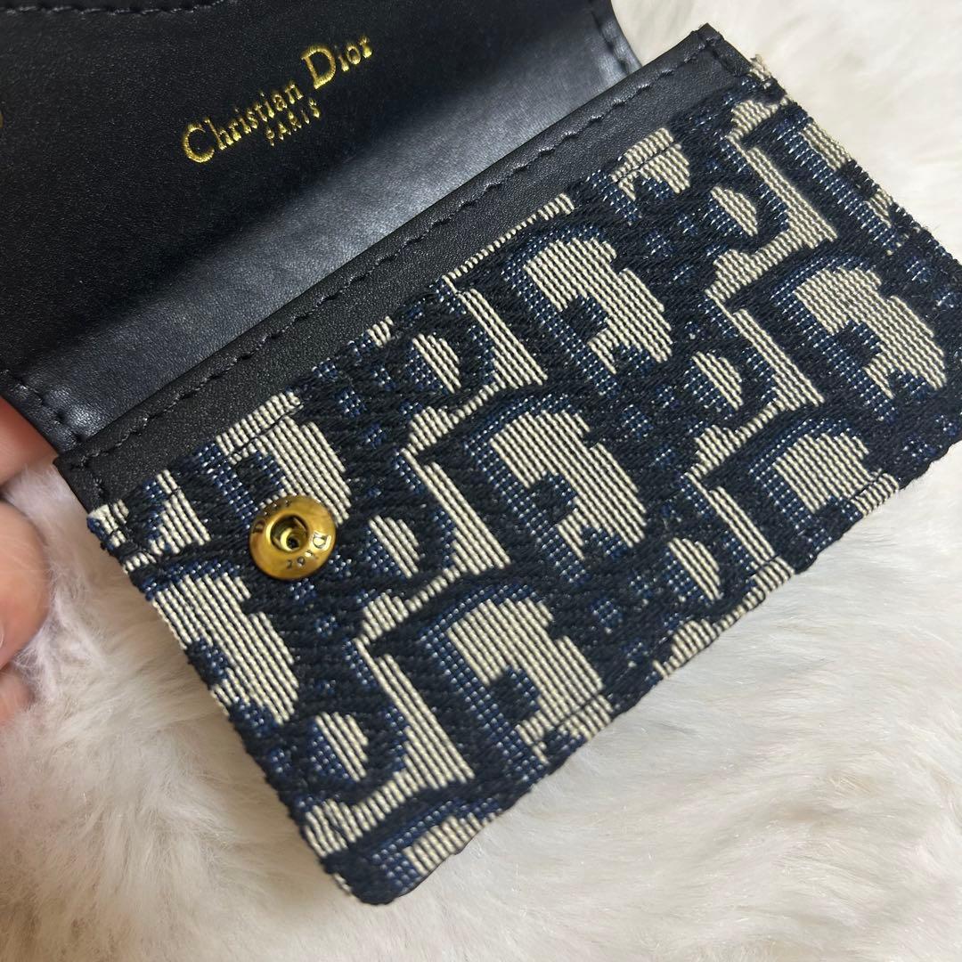 Christian Dior ミニ財布 ネイビー/ベージュ