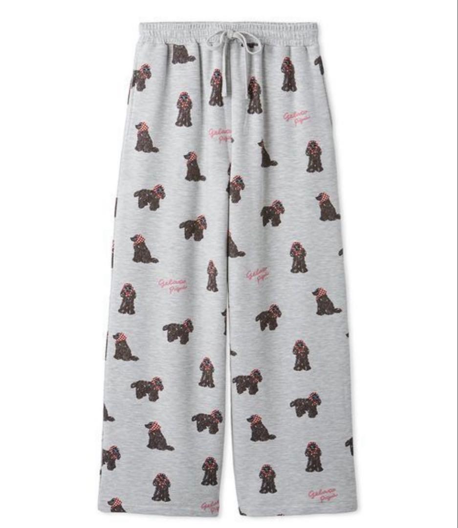 新品♡ジェラートピケ♡ スカーフDOGジャガードプルオーバー&ロングパンツセット