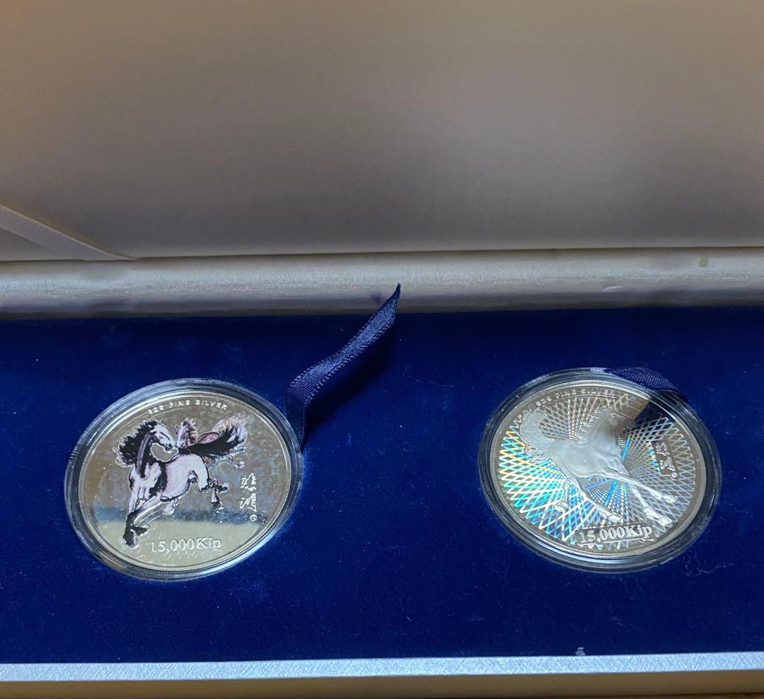 記念硬貨 馬　15,000キプ 2枚セット