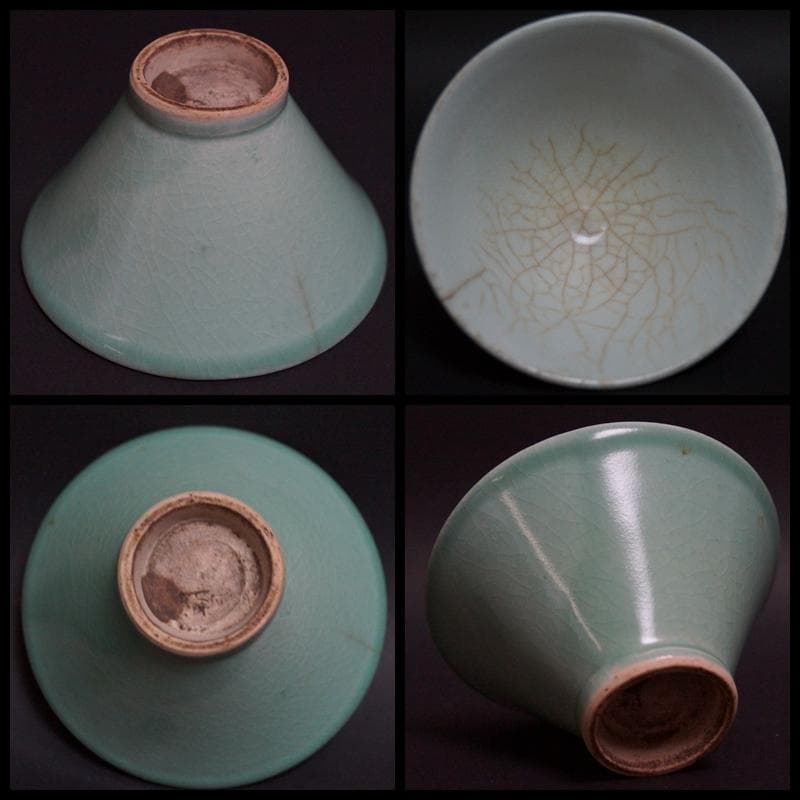 ☆茶道具☆遠州七窯 古朝日焼 五色窯変 美しい色替煎茶碗(五客)★時代物★