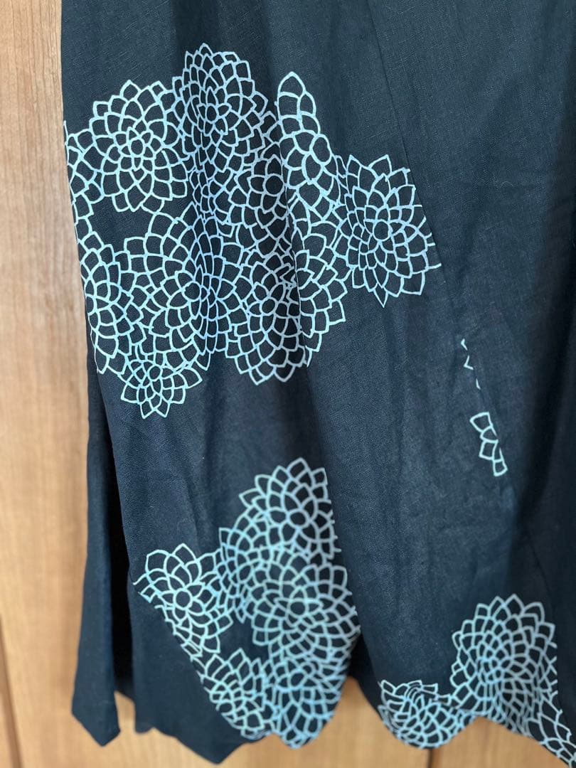 SOU・SOU 麻　富士　濡羽色×雲間に菊