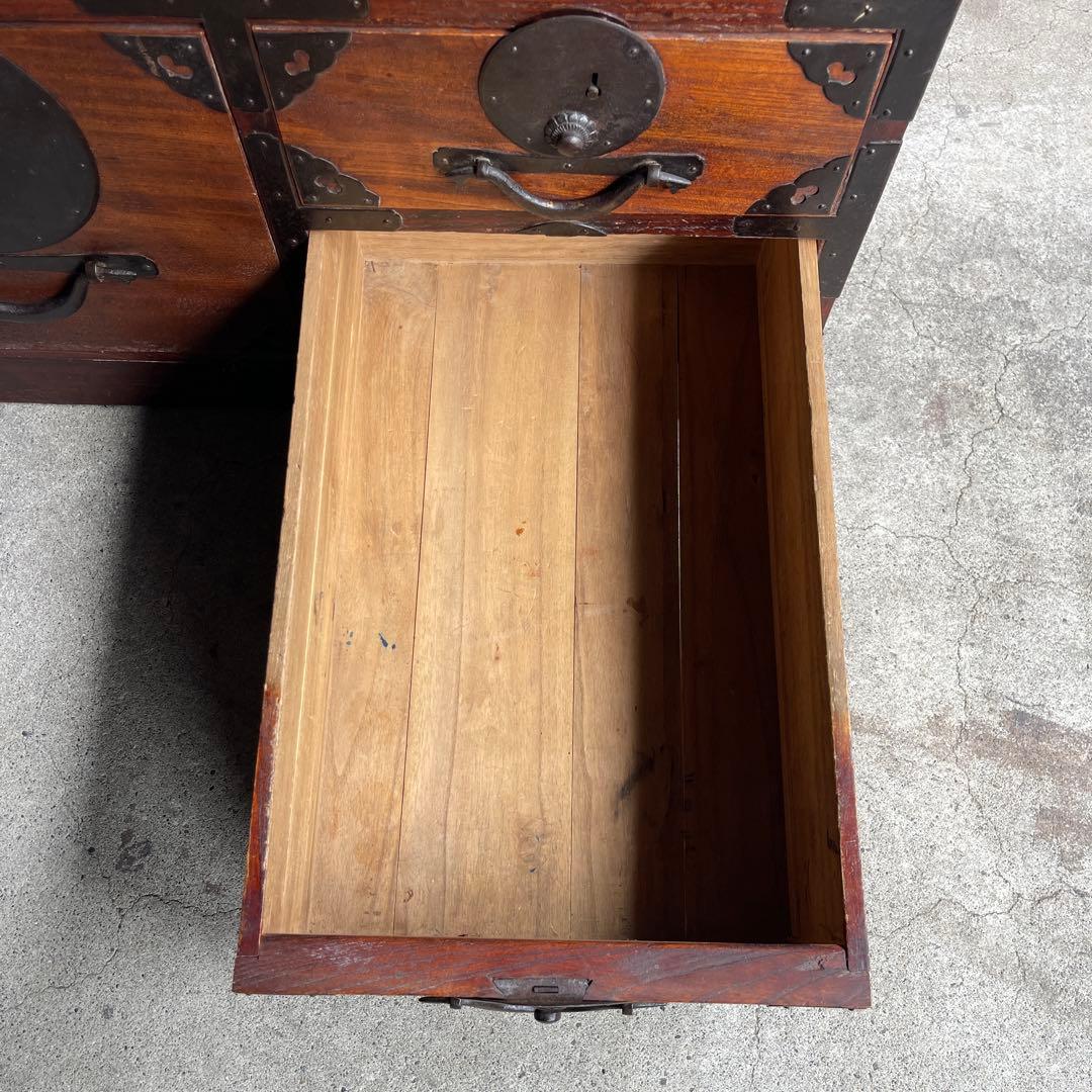 和製アンティーク 明治大正期 会津箪笥 引手金具 小振りサイズ 引き出し