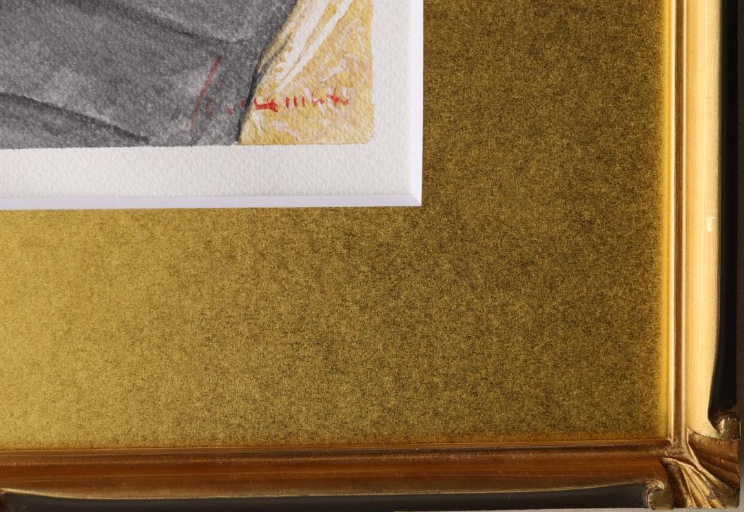 『挑む（のぞむ）』　※京都の舞妓さん。　手描き1点物。（水彩防カビ保護ワニス済）