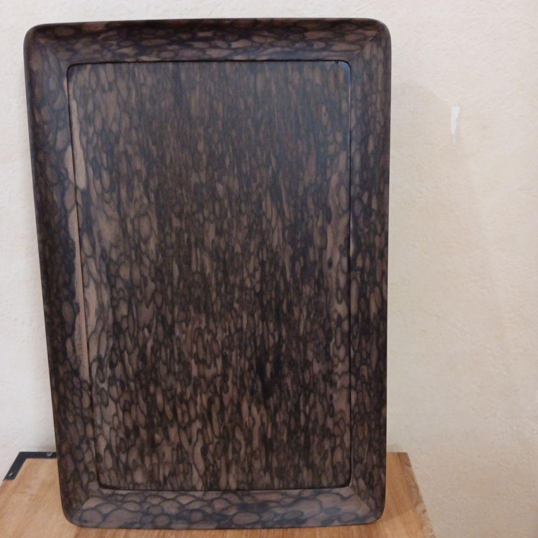 銘木黒柿　極上孔雀杢　香盆