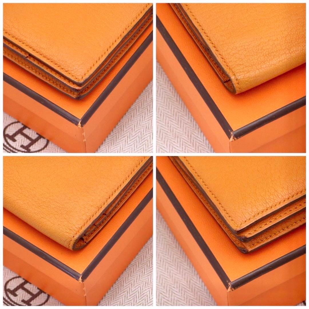 ✨新品同様✨HERMESベアンスフレ❤️二折長財布♪オレンジ ✨