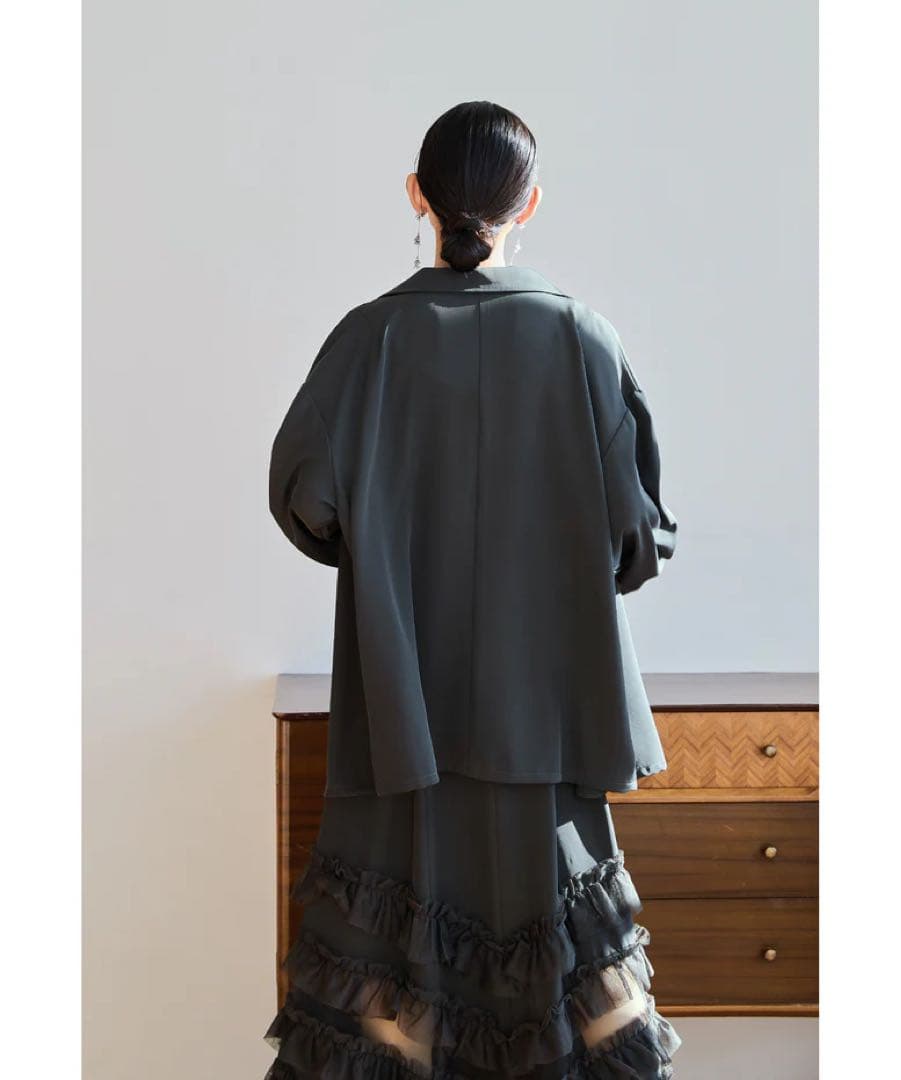 トランスペアレントヘムセットアップドレス