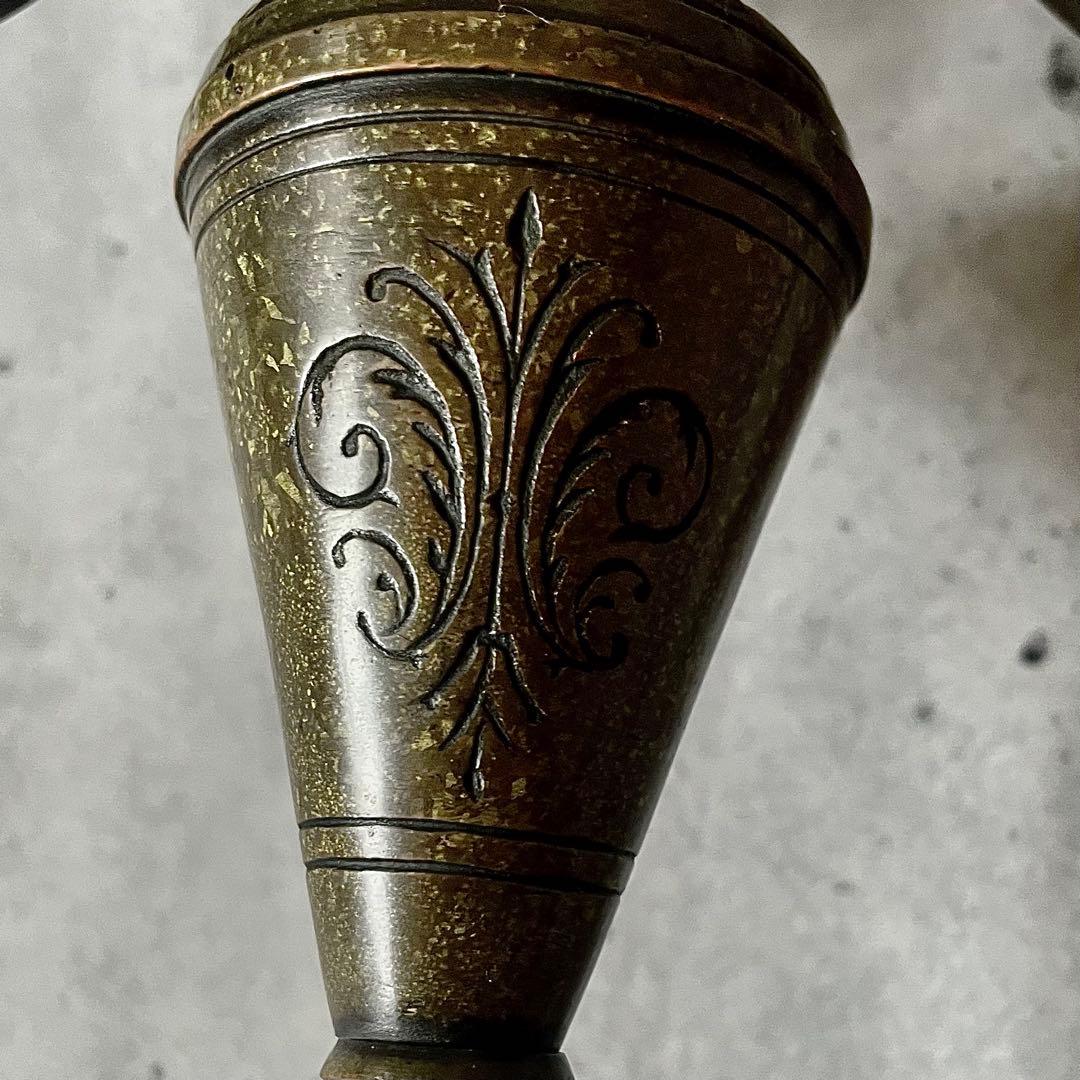 フランスアンティーク♪装飾刻印 キャンドルスタンド 3灯金属製