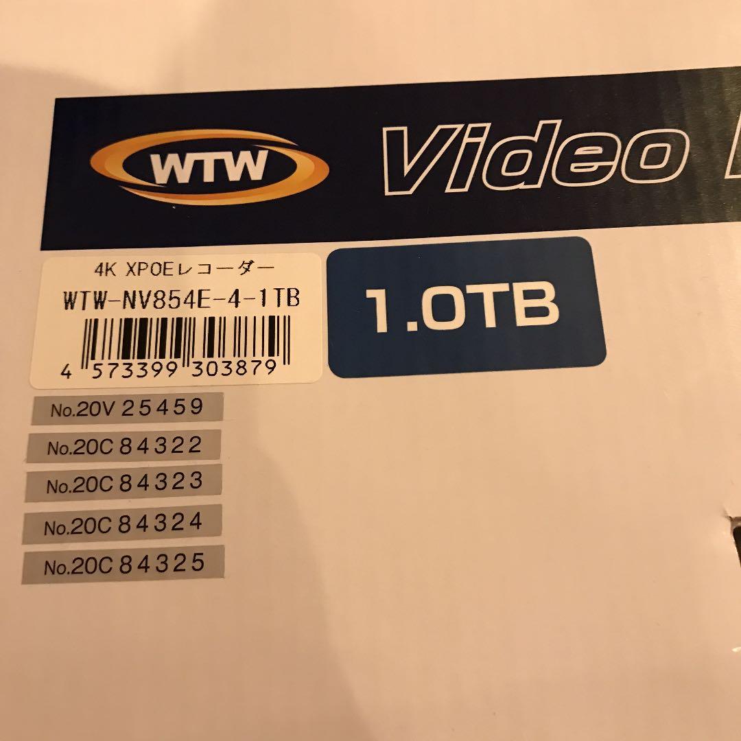 WTW ビデオレコーダー　4k XPOE WTW-NV 854E-4-1TB