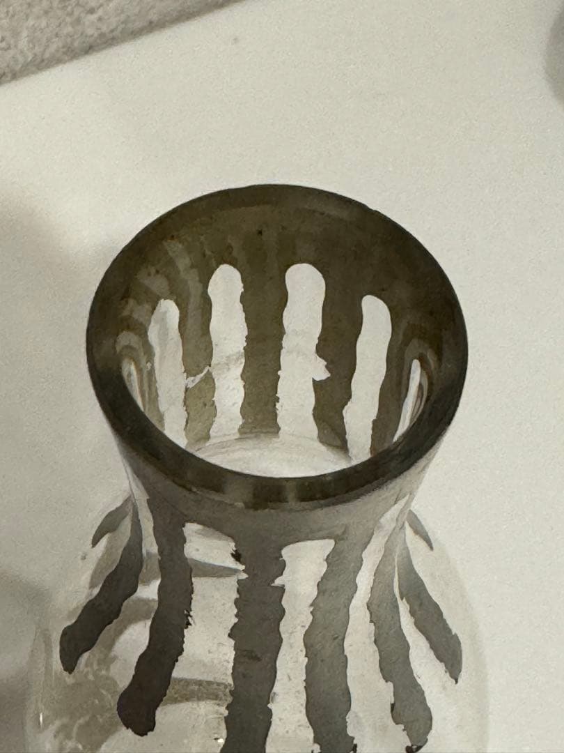 江戸ガラス　幕末期　鉛ガラス徳利　完品