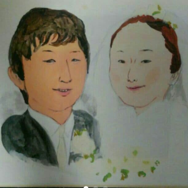 ♥物語あるウェルカムボード、ギフト★似顔絵　肖像画//絵画タイプ

♥