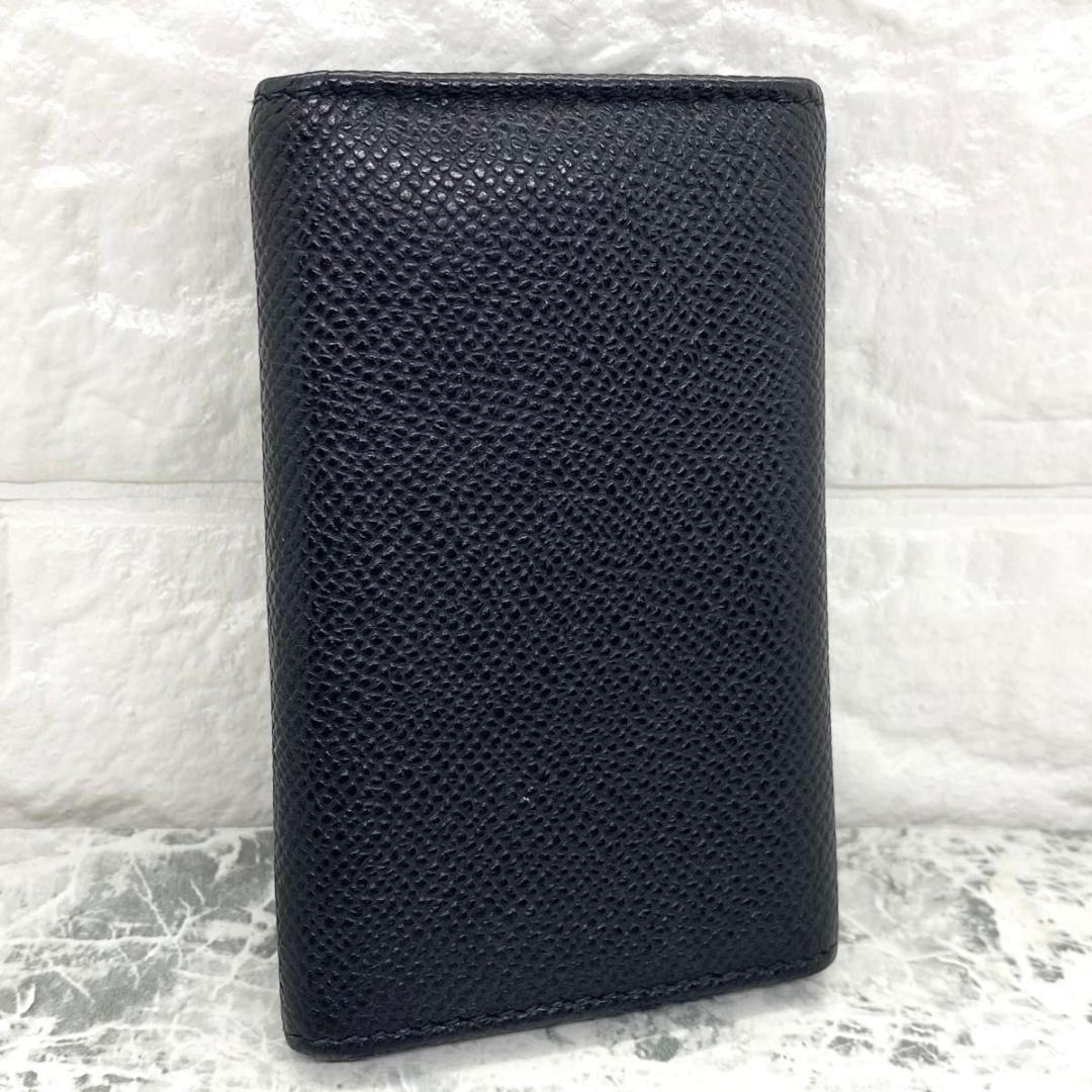 極美品 BVLGARI ブルガリ ロゴ キーケース 6連 レザー ブラック