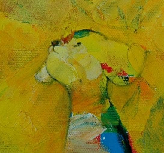 油絵 菅家令子 絵 絵画 インテリア 額付(白) uF6-071119 子犬と猫