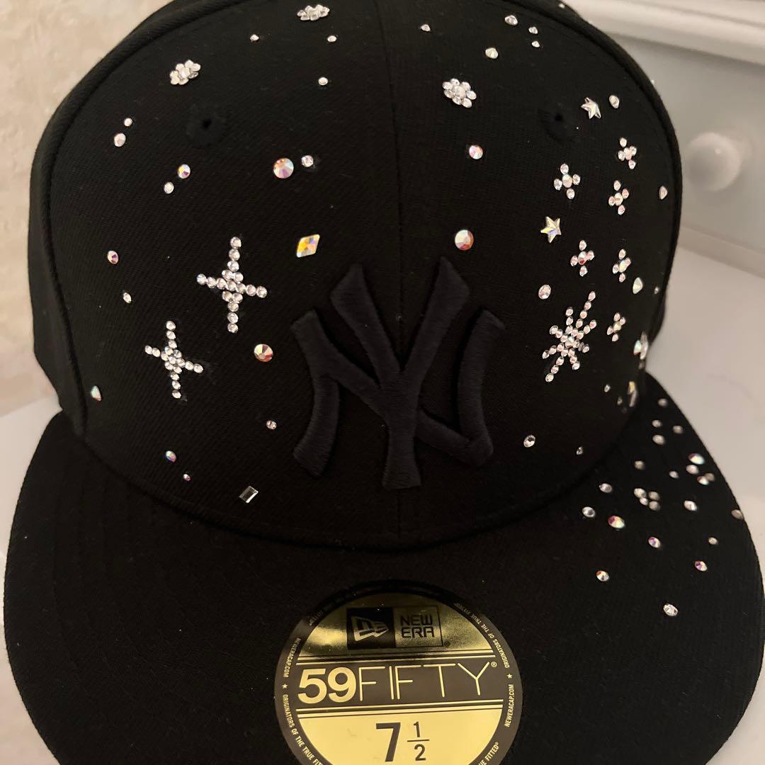 とき様New Era 59FIFTY ブラック 7 1/2 ジュエルキャップ