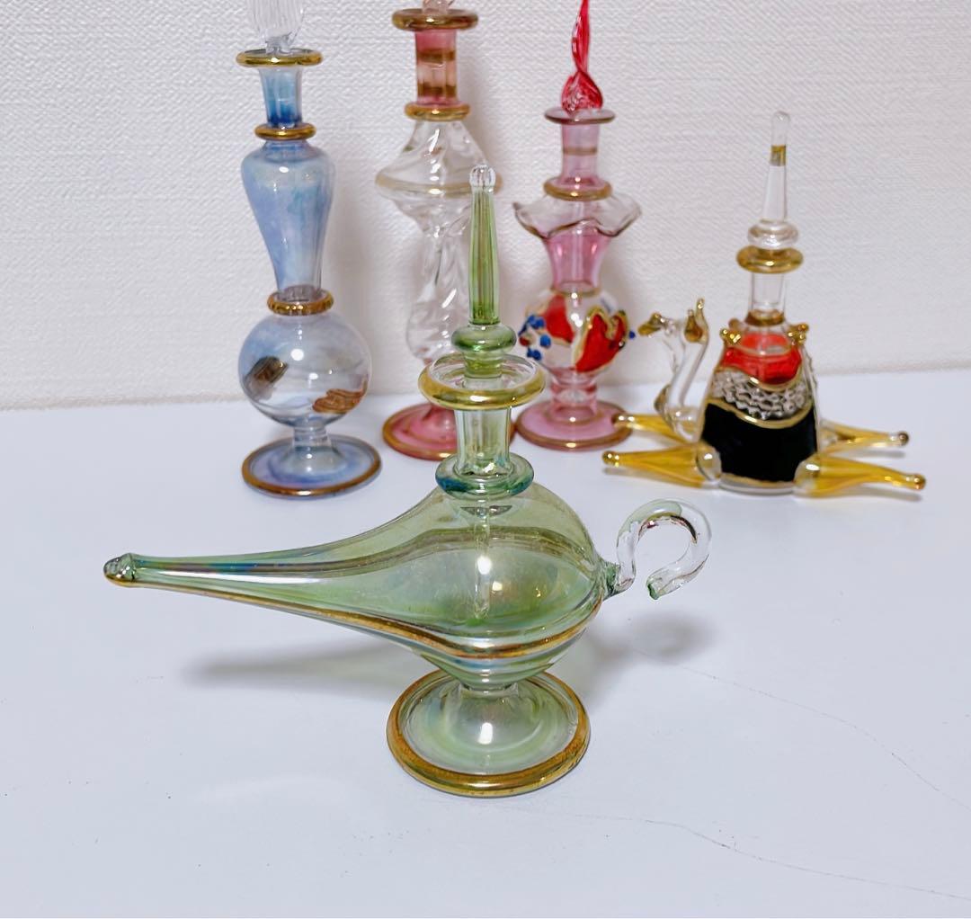 エジプト香水瓶　ガラス5点セット