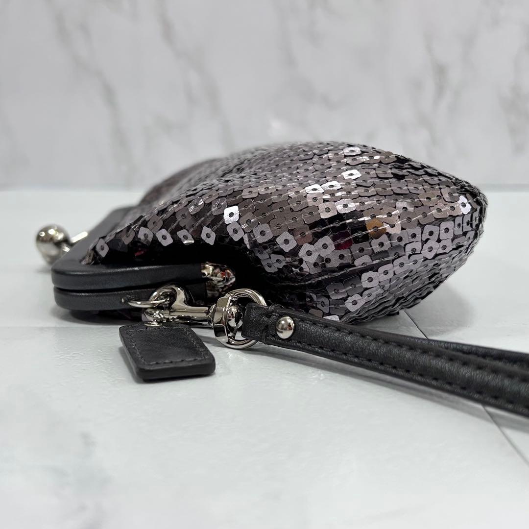 ◎美品◎ COACH スパンコール kisslock パーティバッグ シルバー
