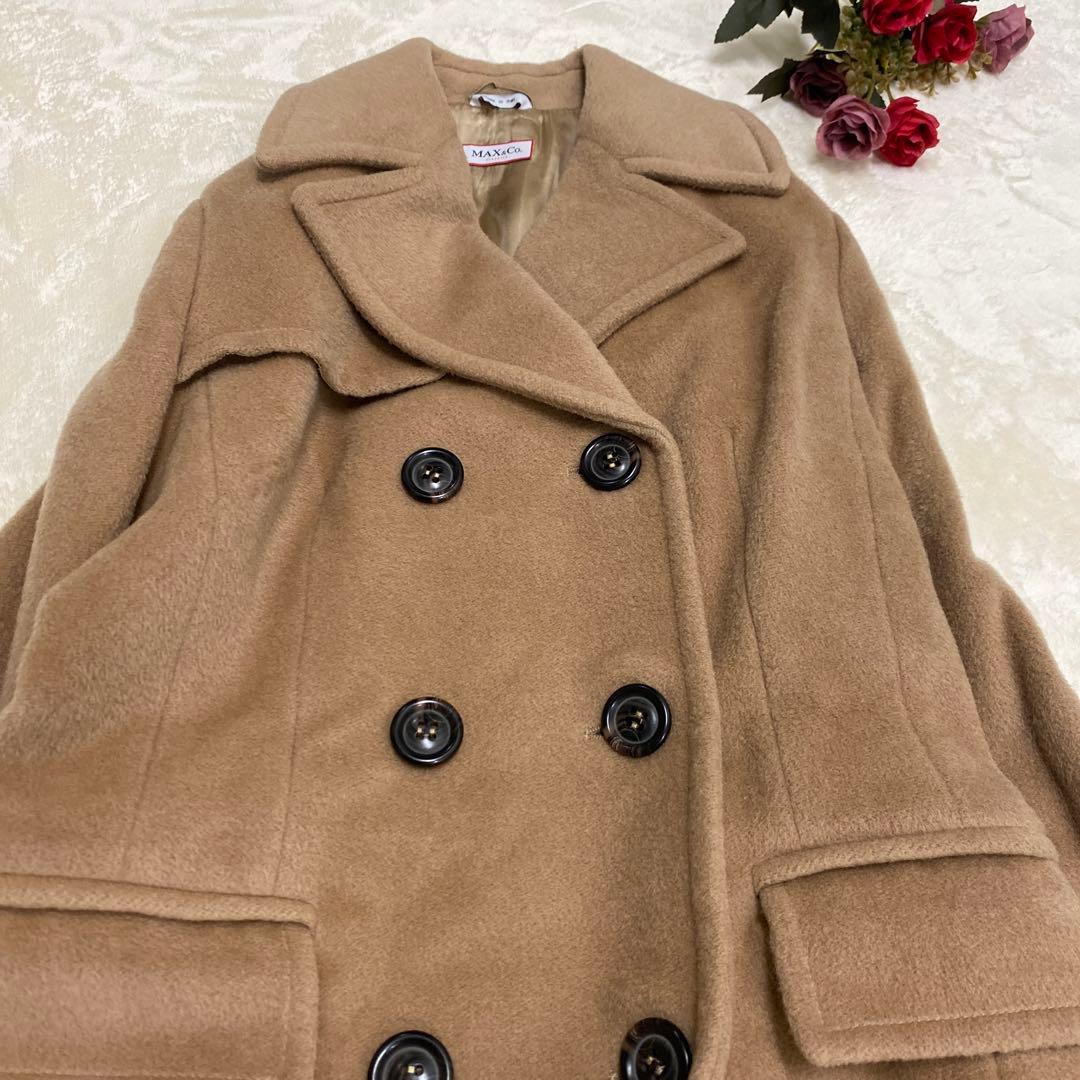 【MAX&Co 】カシミヤ混　ロングコートベージュ ダブルブレスト