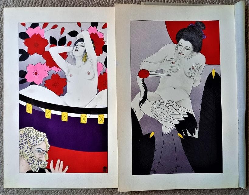 滝沢和大　イラストレーターによるカレンダー肉筆画　7枚セット