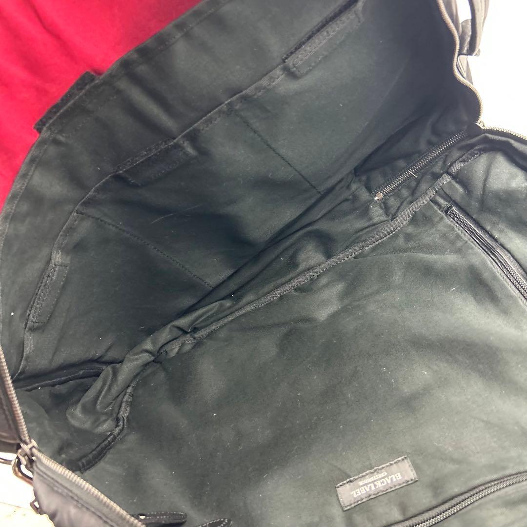 【美品】ブラックレーベル　ビジネスバッグ　リュック　3way チェック　2層
