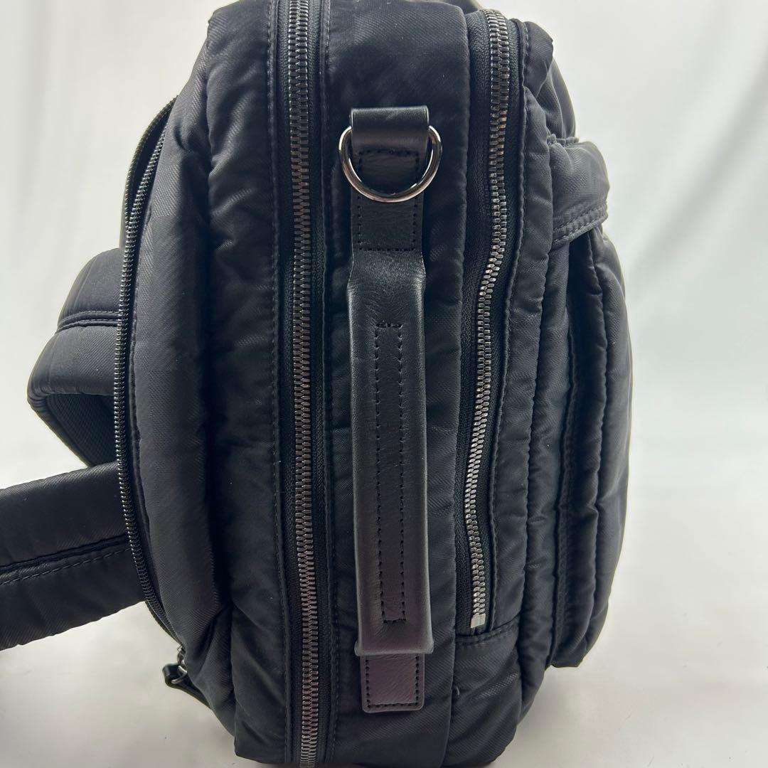 【美品】ブラックレーベル　ビジネスバッグ　リュック　3way チェック　2層