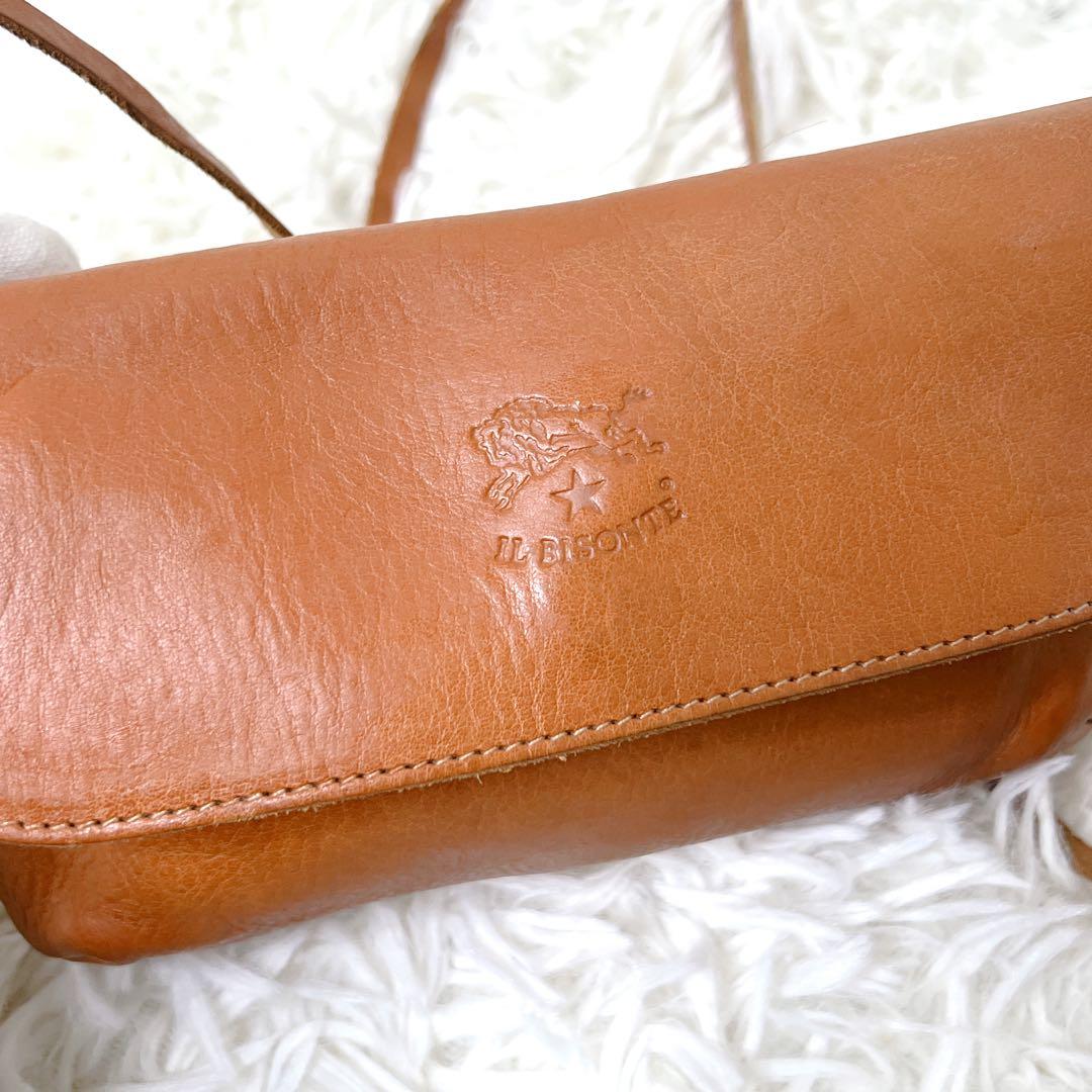IL BISONTE イルビゾンテ レザー ショルダーウォレット キャメル 本革