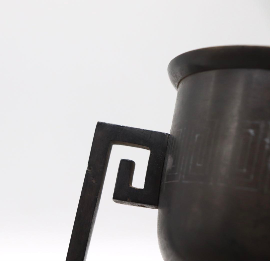 象嵌　銅製　花器　送料込み250714