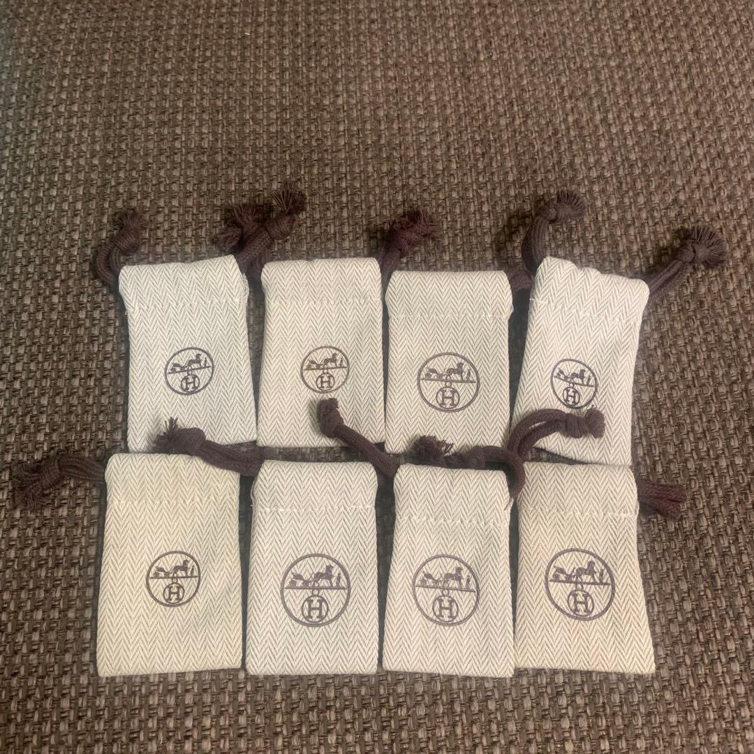 エルメス　ミニミニ巾着保存袋アクセサリー入れ（4.5x7.5cm )8枚セット