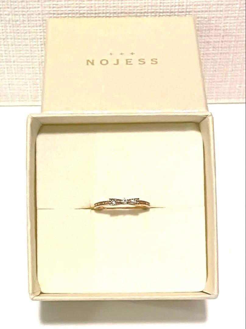 NOJESS ピンクゴールド ピンキーリング ダイヤモンド リボン K10
