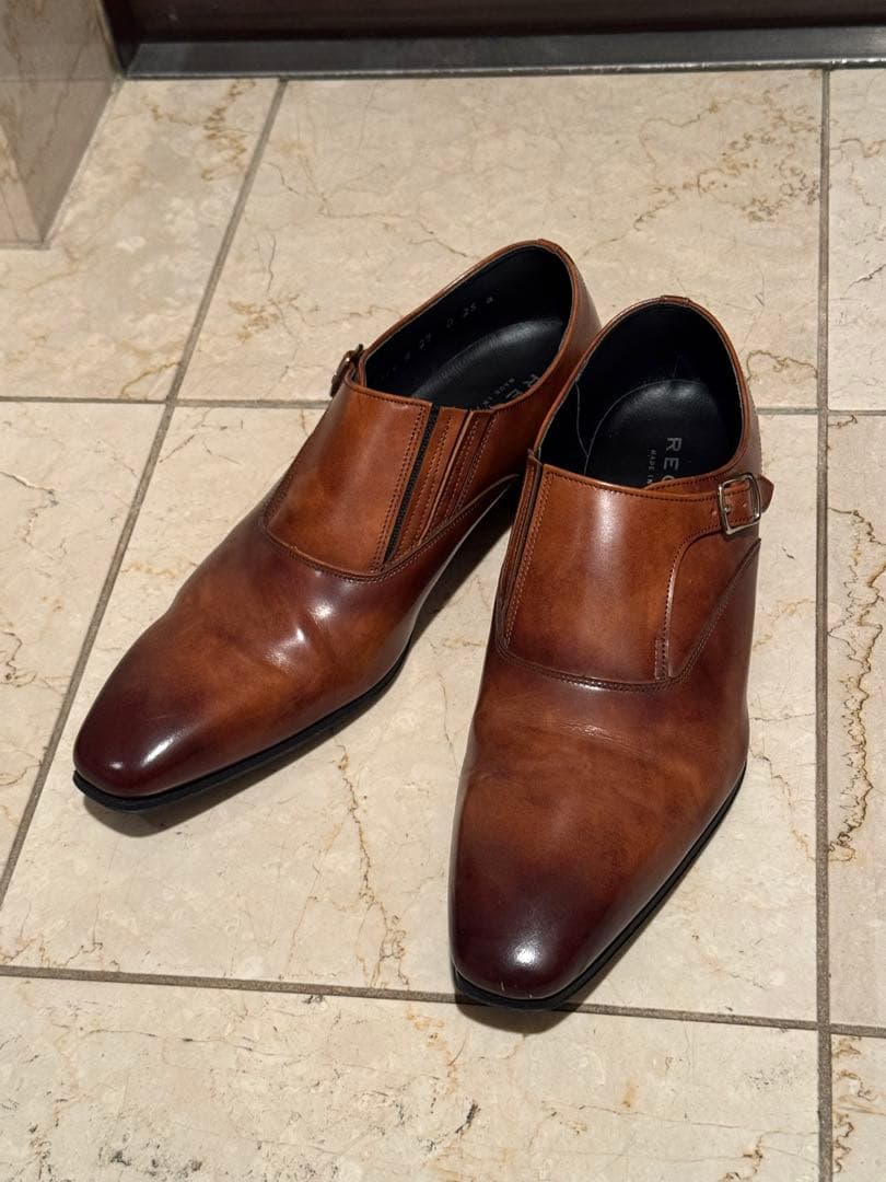 REGAL【ブラウン レザー シングルモンクビジネスシューズ】