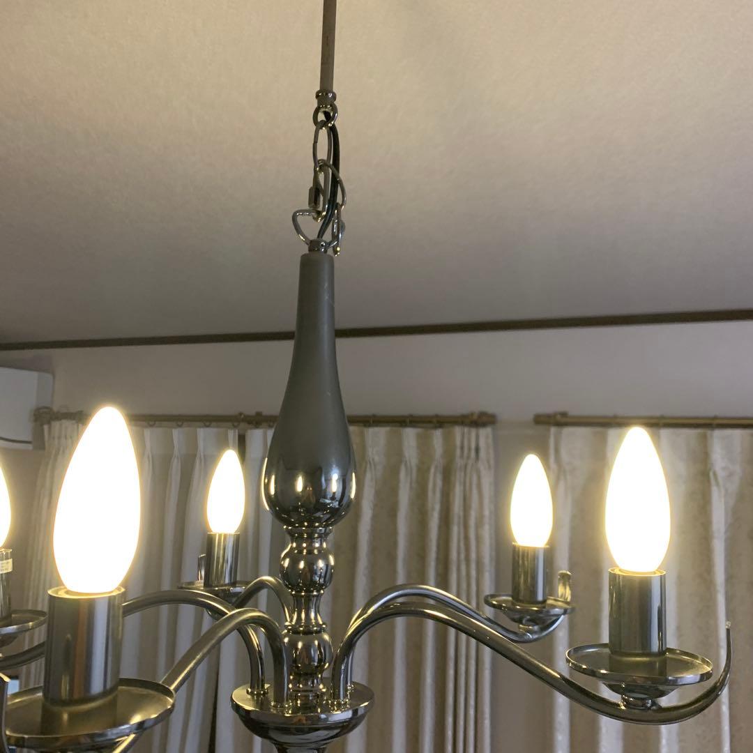 クロム仕上げシャンデリア 5灯 LED対応