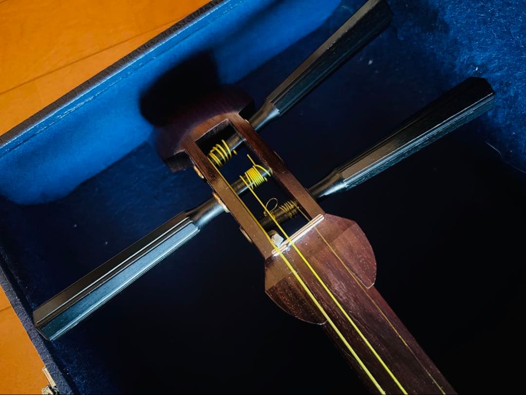 三味線本体、ハードケース、先べっ甲撥