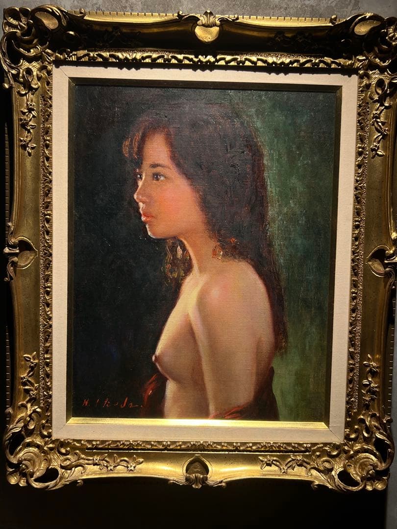 他の方発送× リアリズム　池田宏【少女】　肉筆油彩画　直筆サインあり