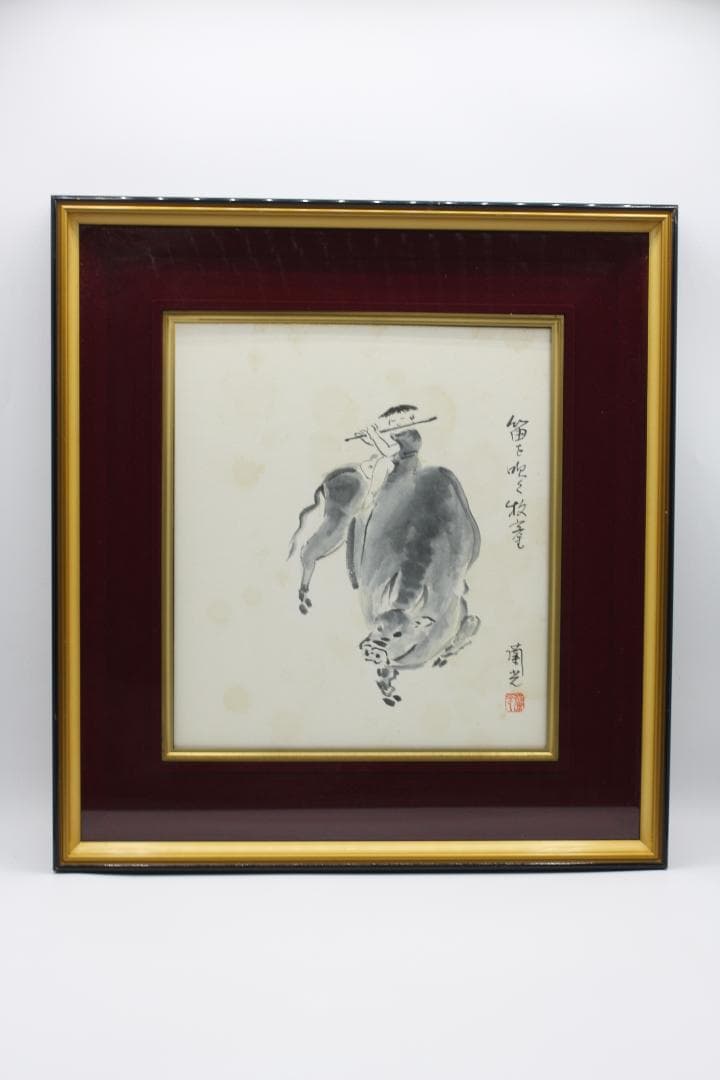 額縁付きの墨絵（壁掛けタイプ）