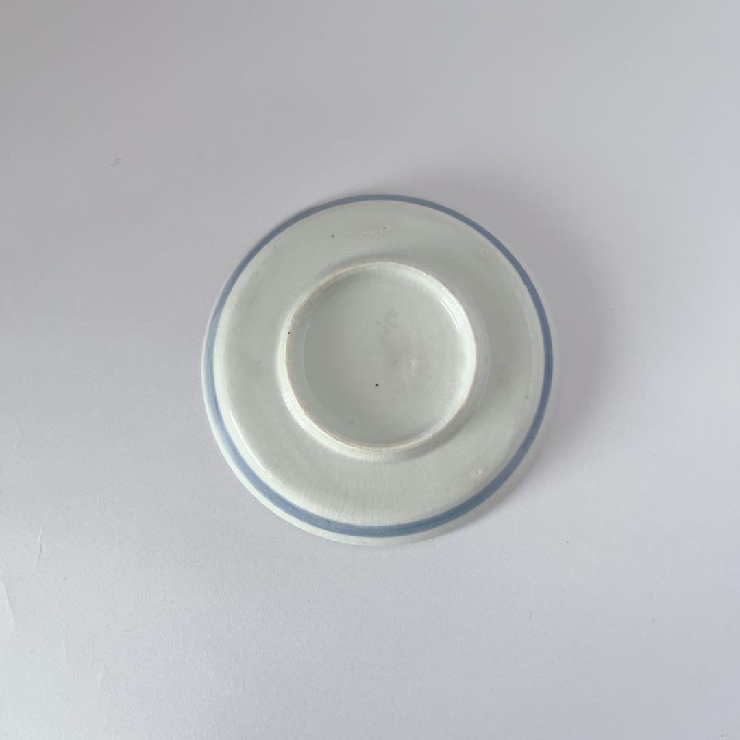 古伊万里　染付洋犬文皿　豆皿　手塩皿　骨董