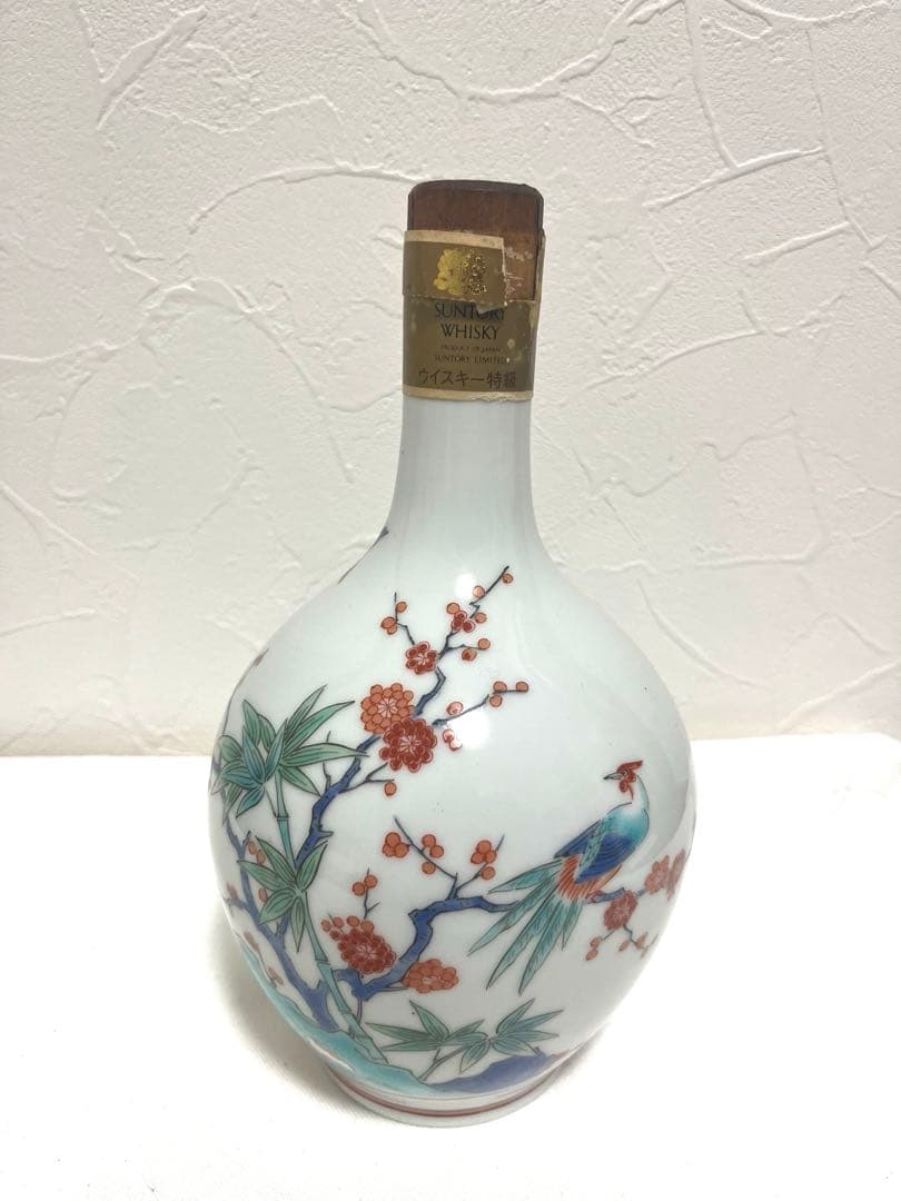 【値下】【未開封】サントリーウィスキー 有田焼 錦鶏菊梅竹文 特級 陶器ボトル