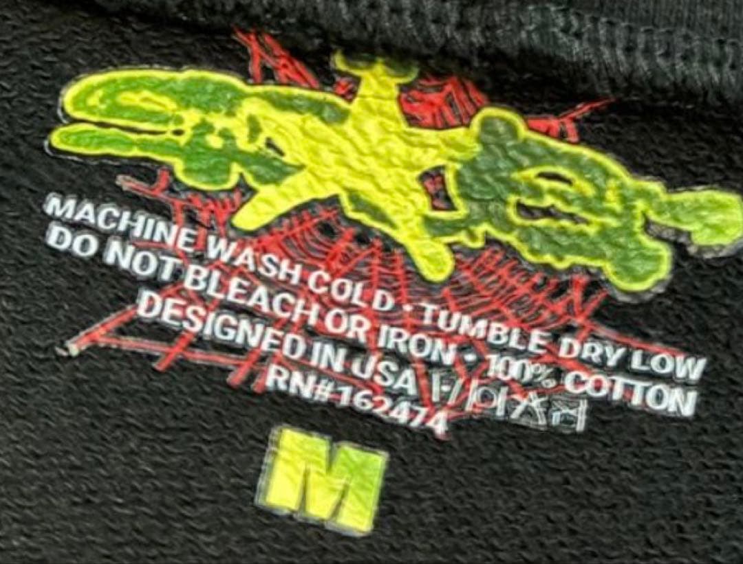 SP5DER OG WEB HOODIE クモの巣 ブラックパーカー