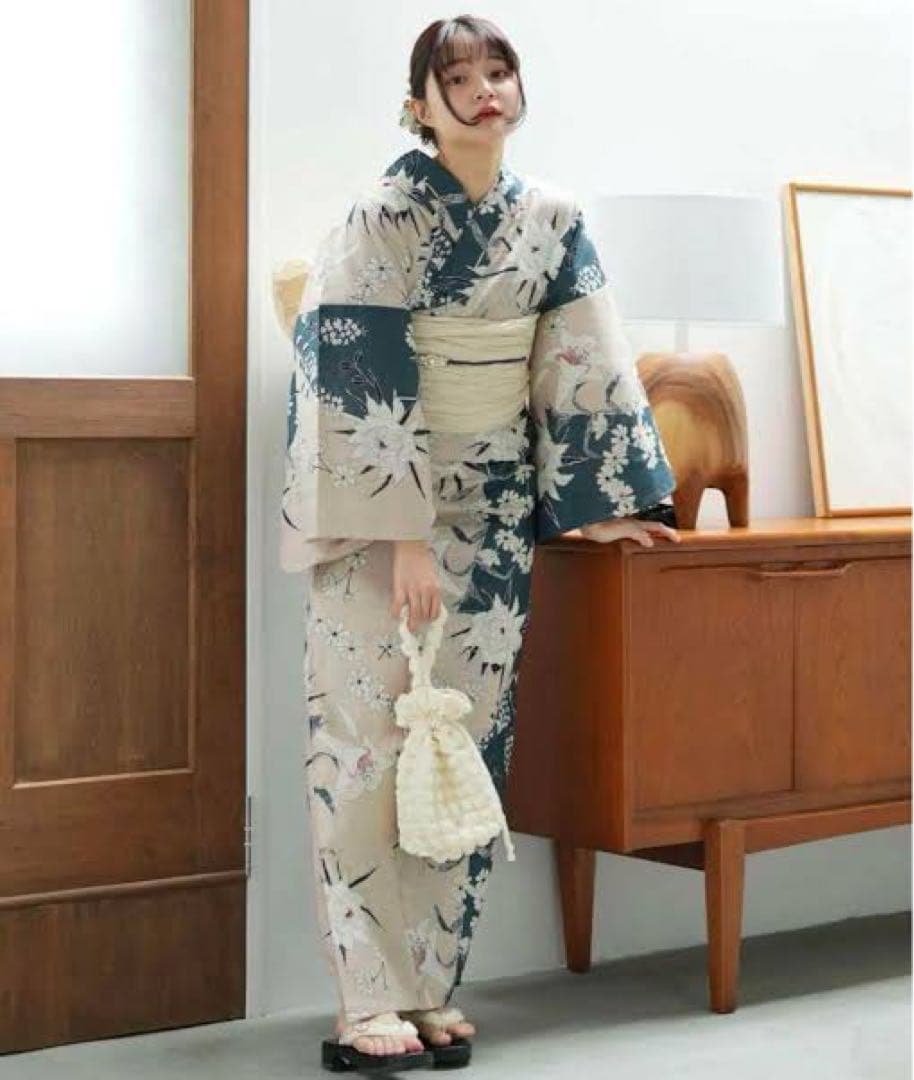 utatane 浴衣 月下美人の鉄紺染分け