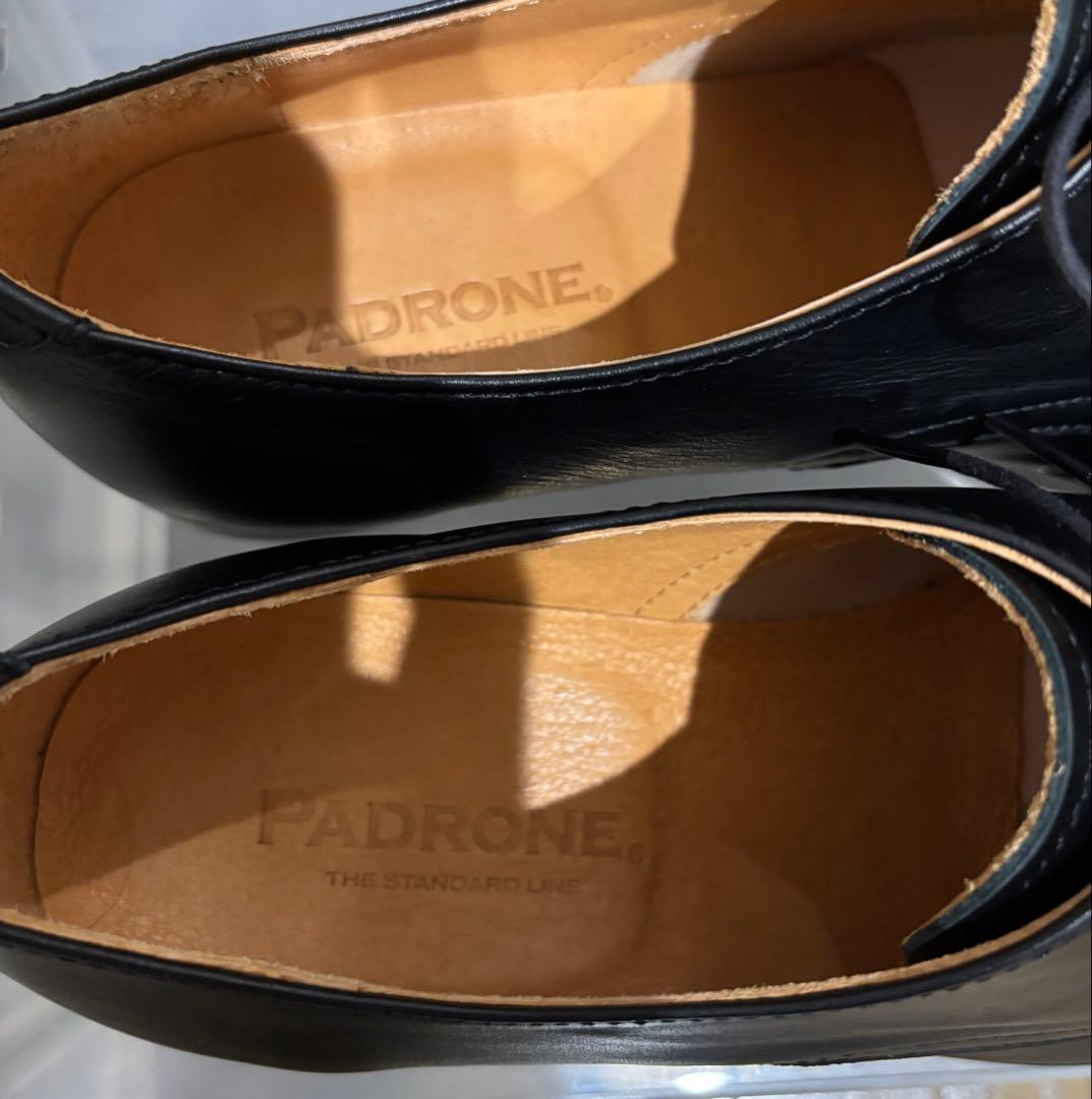 Padrone 黒 レザー ドレスシューズ