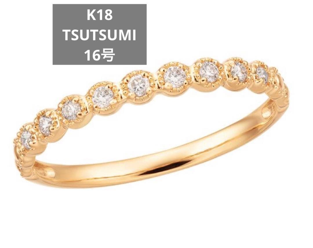K18 TSUTSUMI イエローゴールドダイヤモンドリング エタニティリング