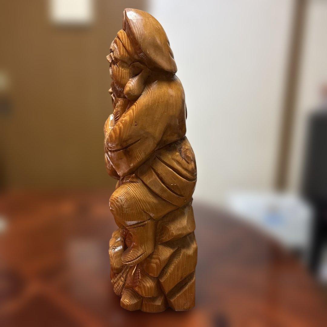 大黒天と恵比寿の木彫り