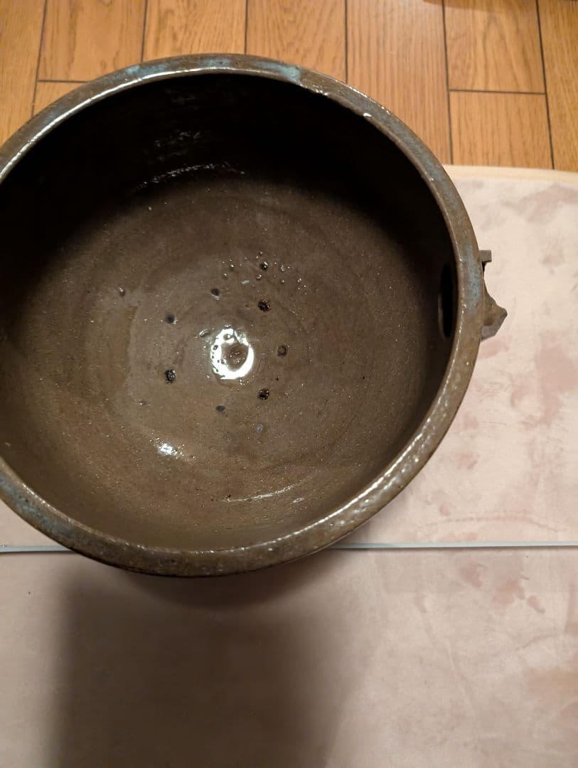 時代物片口鉢、陶器、先かけあり 丸型 約20cm