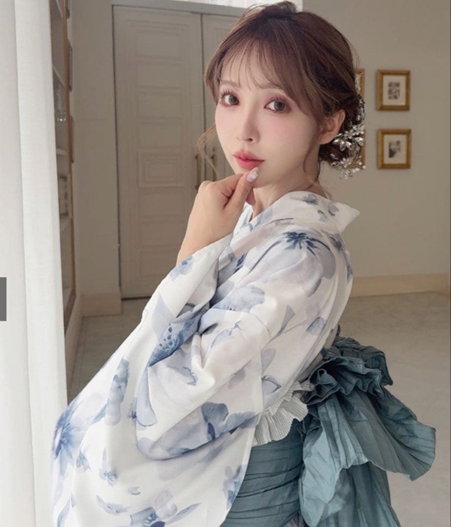 GRL3点セット 2Way 水彩花柄浴衣セット　【fy027】 ショート